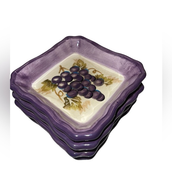 ❤️❤️LAST CHANCE ❤️❤️  Merlot - bread / dip set with oil decanter & 4 plates - Picture 3 of 7